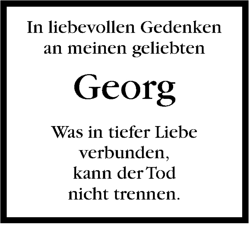  Traueranzeige für Georg  vom 25.09.2014 aus Marbacher Zeitung