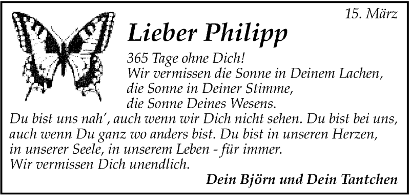  Traueranzeige für Philipp Dommershausen vom 14.03.2015 aus Marbacher Zeitung
