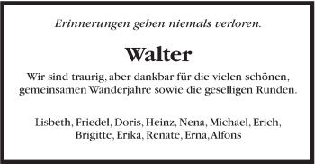 Traueranzeige von Walter  von Marbacher Zeitung