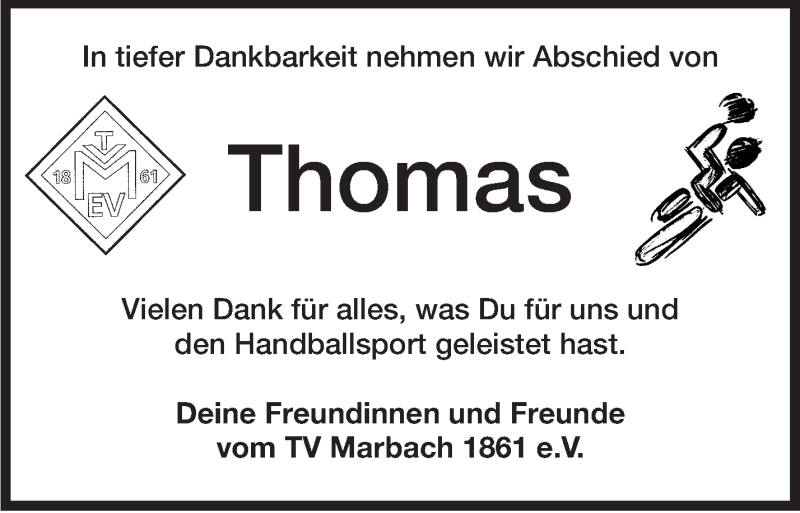  Traueranzeige für Thomas  vom 14.11.2019 aus Marbacher Zeitung