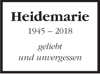 Traueranzeige von Heidemarie  von Marbacher Zeitung