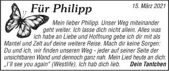 Traueranzeige von Philipp  von Marbacher Zeitung