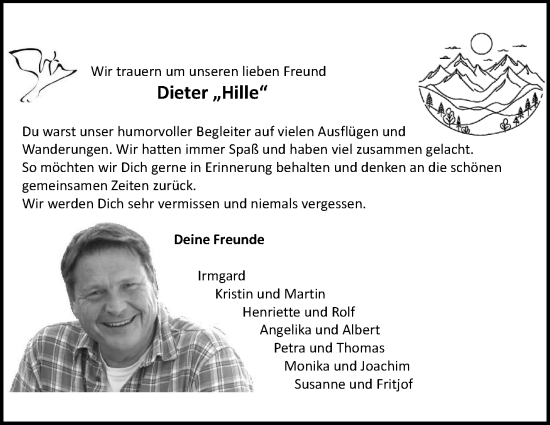Traueranzeige von Dieter  von Marbacher Zeitung