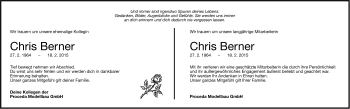 Traueranzeige von Chris Berner von Leonberger Kreiszeitung / Strohgäu Extra