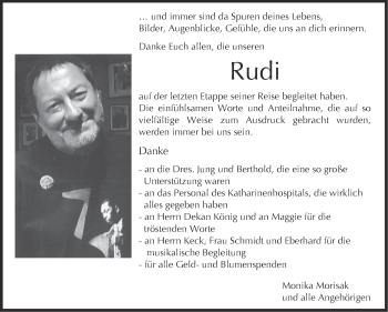 Traueranzeige von Rudi  von Leonberger Kreiszeitung