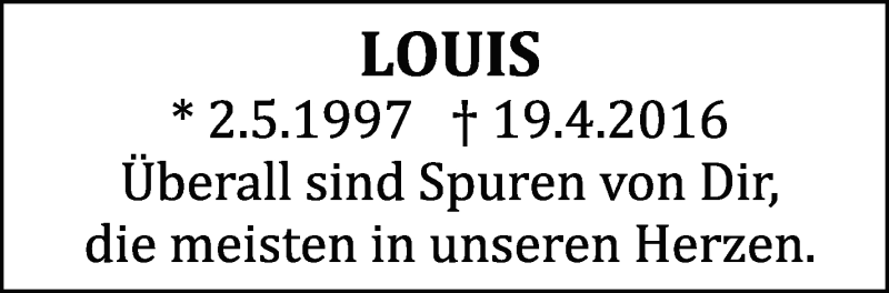  Traueranzeige für Louis Hasenmaier vom 18.04.2019 aus Leonberger Kreiszeitung / Strohgäu Extra