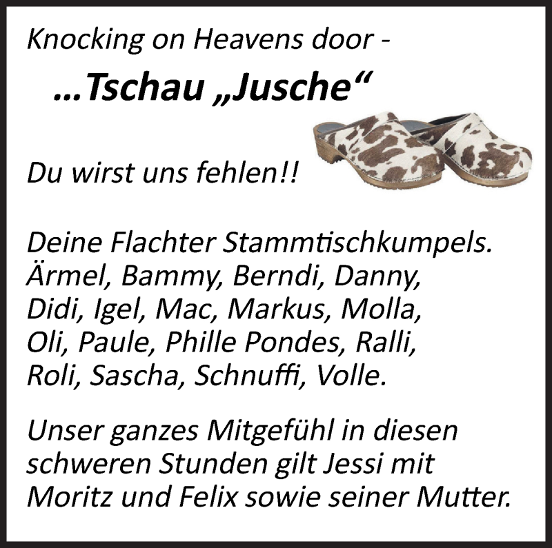  Traueranzeige für Jusche  vom 23.06.2021 aus Leonberger Kreiszeitung / Strohgäu Extra
