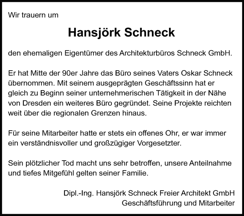  Traueranzeige für Hansjörk Schneck vom 05.01.2022 aus Leonberger Kreiszeitung / Strohgäu Extra
