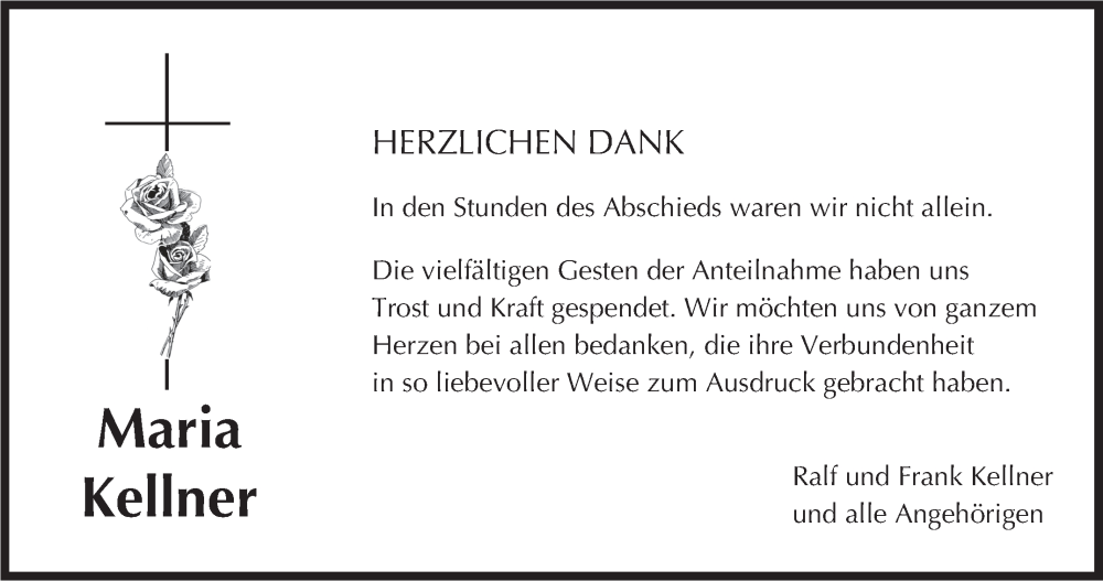  Traueranzeige für Maria Kellner vom 15.02.2024 aus Leonberger Kreiszeitung / Strohgäu Extra