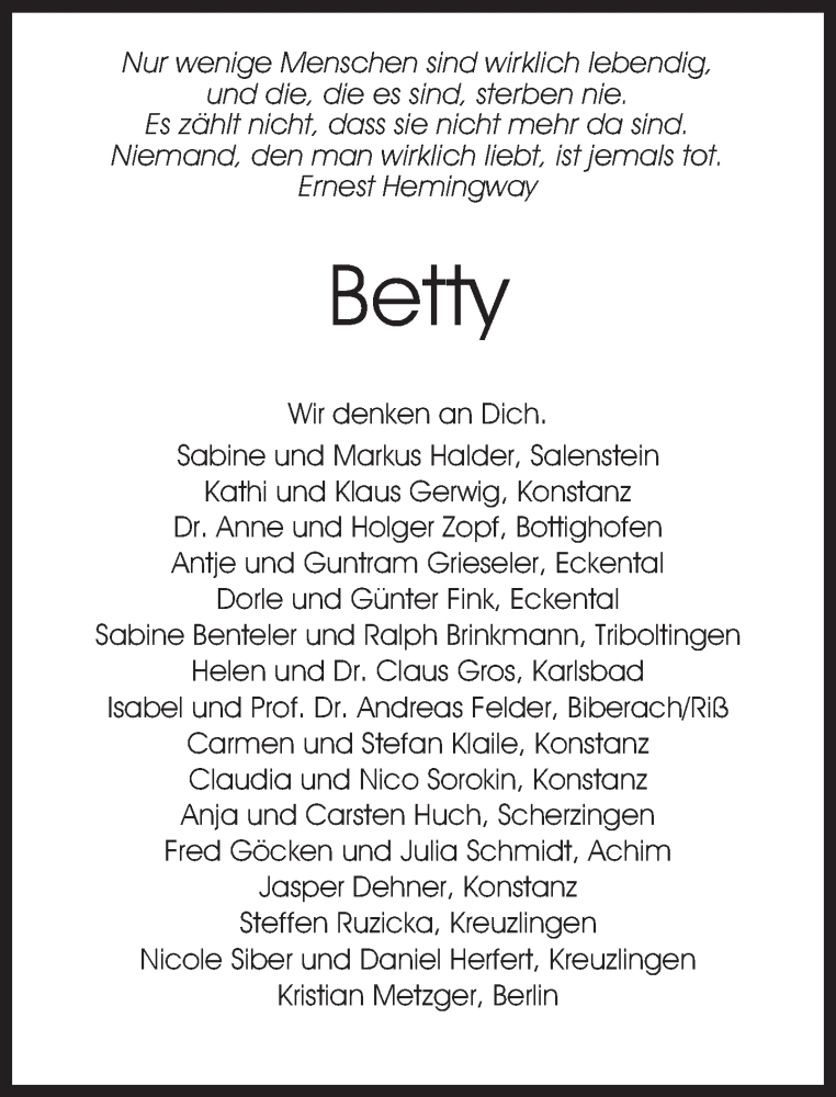  Traueranzeige für Bettina Gauß vom 28.11.2015 aus Kreiszeitung Böblinger Bote