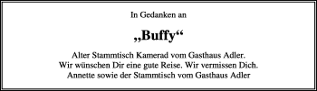 Traueranzeige von Buffy  von Kreiszeitung Böblinger Bote