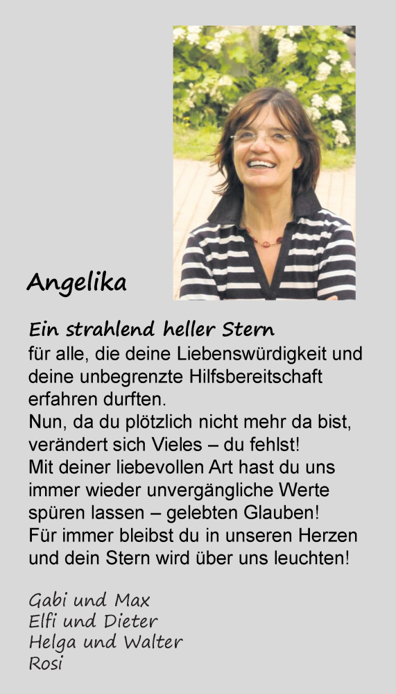  Traueranzeige für Angelika  vom 20.08.2020 aus Kreiszeitung Böblinger Bote