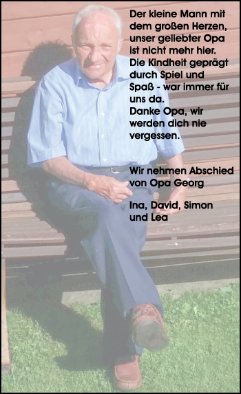 Traueranzeige von Opa Georg  von Kreiszeitung Böblinger Bote