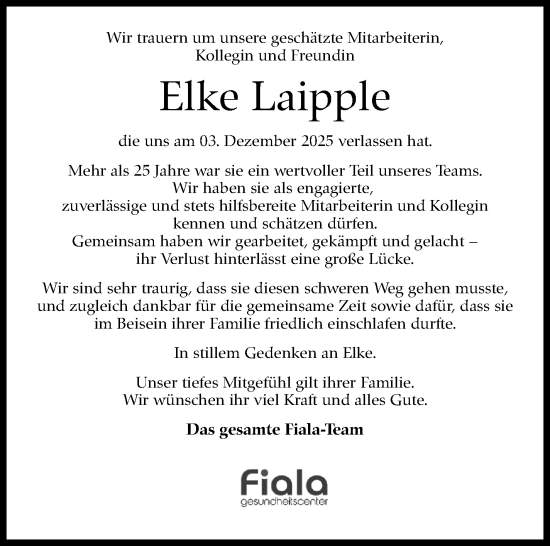 Traueranzeige von Elke Laipple von Eßlinger Zeitung