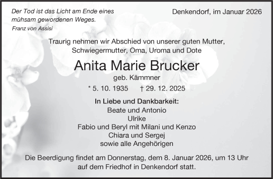Traueranzeige von Anita Marie Brucker von Eßlinger Zeitung