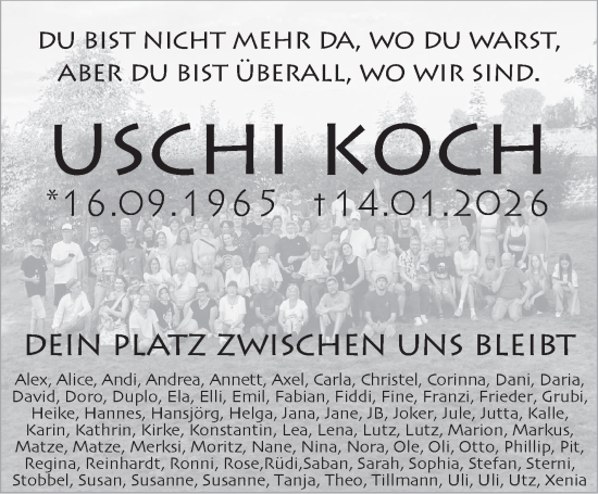 Traueranzeige von Uschi Koch von Eßlinger Zeitung