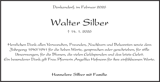 Traueranzeige von Walter Silber von Eßlinger Zeitung