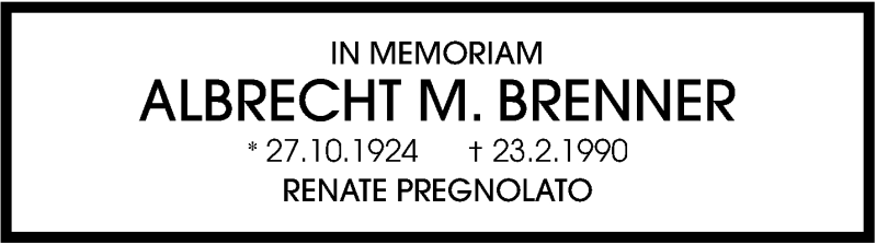  Traueranzeige für Albrecht M. Brenner vom 23.02.2015 aus Stuttgarter Zeitung / Stuttgarter Nachrichten
