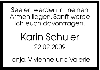 Traueranzeige von Karin Schuler von Stuttgarter Zeitung / Stuttgarter Nachrichten