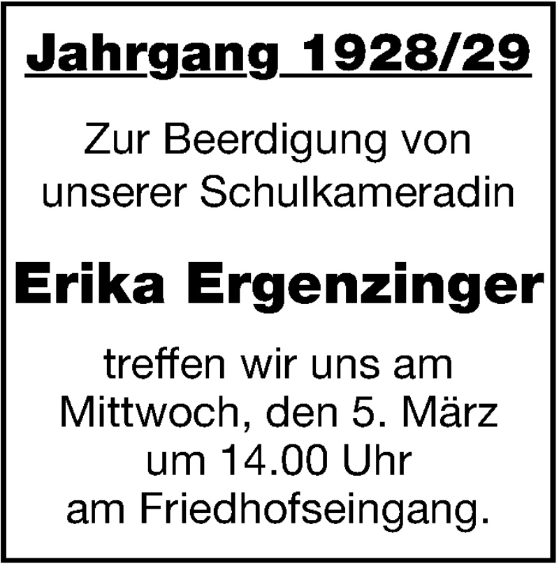  Traueranzeige für Erika Ergenzinger vom 04.03.2014 aus Stuttgarter Zeitung / Stuttgarter Nachrichten