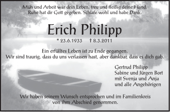 Traueranzeige von Erich Philipp von Stuttgarter Zeitung / Stuttgarter Nachrichten