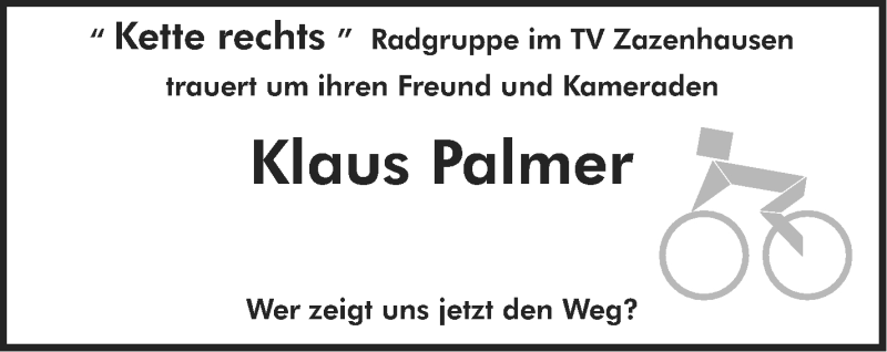  Traueranzeige für Klaus Palmer vom 23.01.2016 aus Stuttgarter Zeitung / Stuttgarter Nachrichten