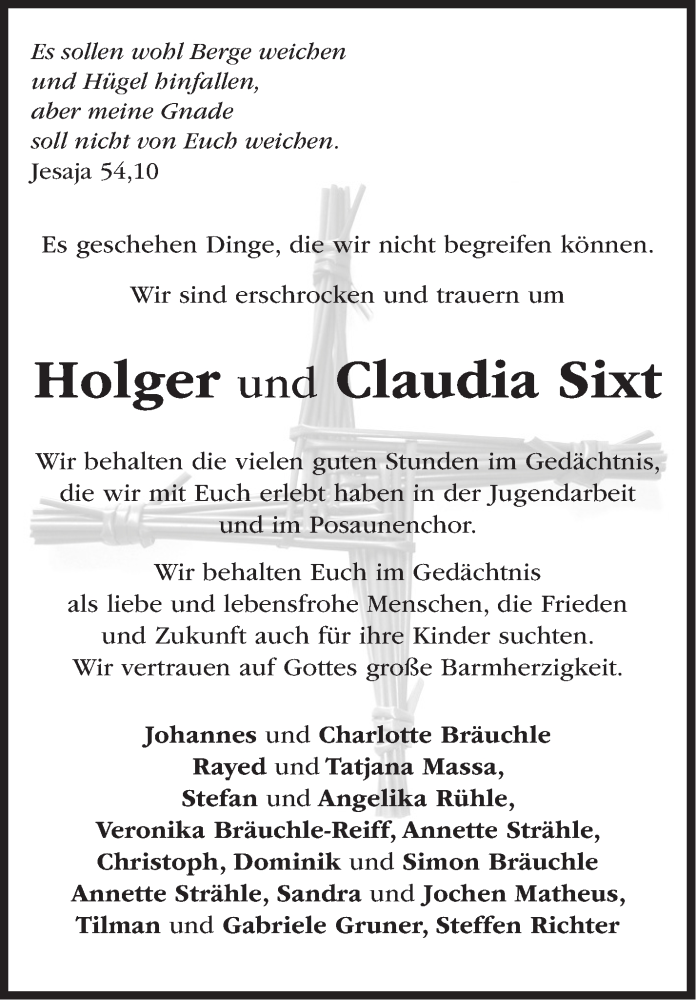  Traueranzeige für Holger, Claudia Sixt vom 21.06.2016 aus Stuttgarter Zeitung / Stuttgarter Nachrichten