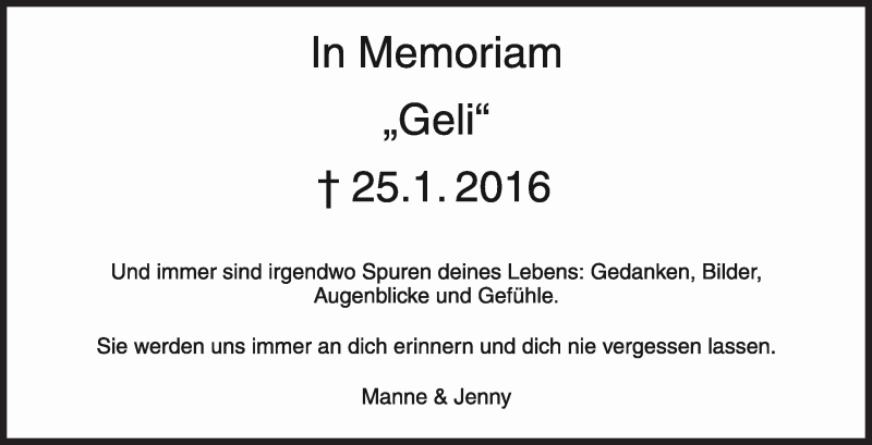  Traueranzeige für Angelika Sulzberger vom 25.01.2017 aus Stuttgarter Zeitung / Stuttgarter Nachrichten