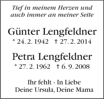 Traueranzeige von Günter Lengfeldner von Stuttgarter Zeitung / Stuttgarter Nachrichten