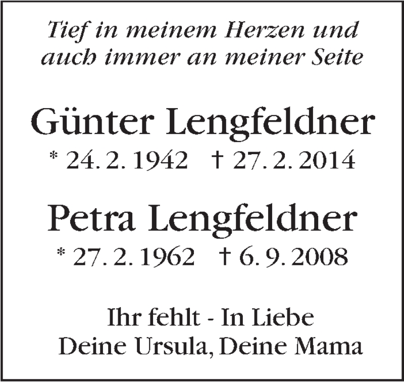  Traueranzeige für Günter Lengfeldner vom 27.02.2020 aus Stuttgarter Zeitung / Stuttgarter Nachrichten