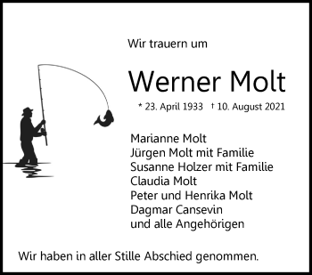 Traueranzeige von Werner Molt von Stuttgarter Zeitung / Stuttgarter Nachrichten