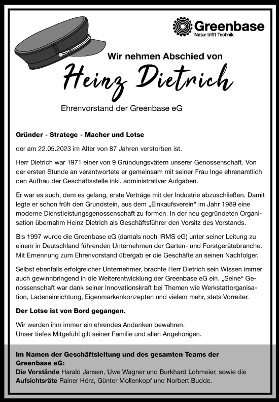 Traueranzeige von Heinz Dietrich von Stuttgarter Zeitung / Stuttgarter Nachrichten