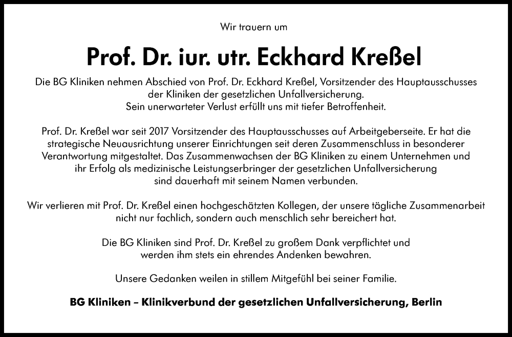  Traueranzeige für Eckhard Kreßel vom 20.09.2025 aus Stuttgarter Zeitung / Stuttgarter Nachrichten