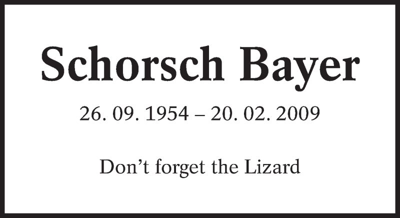  Traueranzeige für Schorsch Bayer vom 20.02.2014 aus Eßlinger Zeitung/Cannstatter Zeitung
