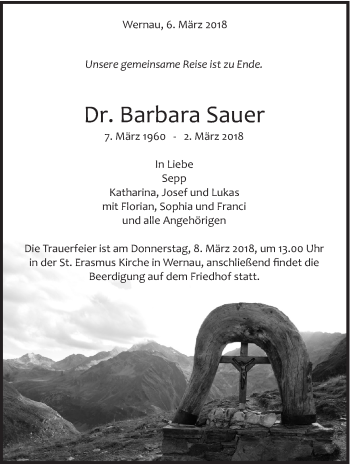 Traueranzeige von Barbara Sauer von Eßlinger Zeitung/Cannstatter Zeitung