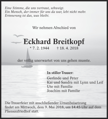 Traueranzeige von Eckhard Breitkopf von Eßlinger Zeitung/Cannstatter Zeitung