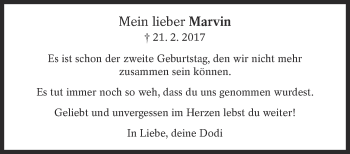 Traueranzeige von Marvin Puchmeier von Eßlinger Zeitung/Cannstatter Zeitung