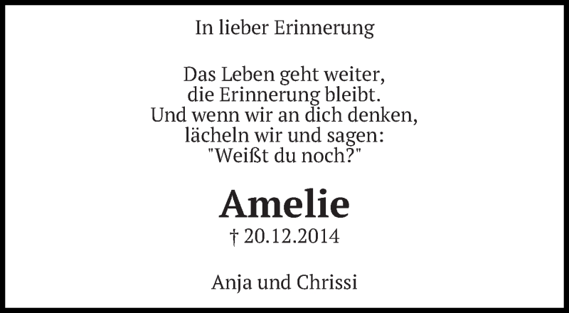  Traueranzeige für Amelie Laukmichel vom 19.12.2020 aus Eßlinger Zeitung/Cannstatter Zeitung