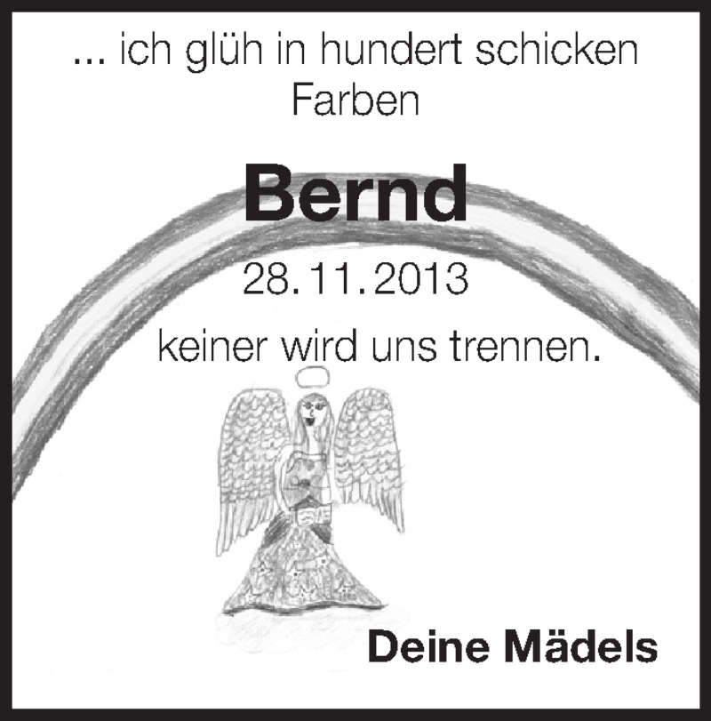  Traueranzeige für Bernd Höger vom 27.11.2021 aus Eßlinger Zeitung/Cannstatter Zeitung