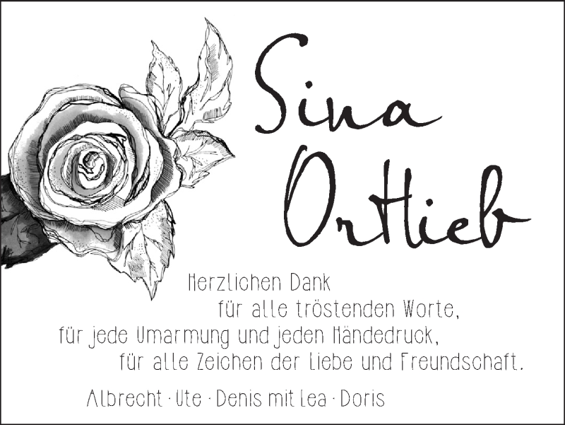  Traueranzeige für Sina Ortlieb vom 30.04.2021 aus Eßlinger Zeitung/Cannstatter Zeitung