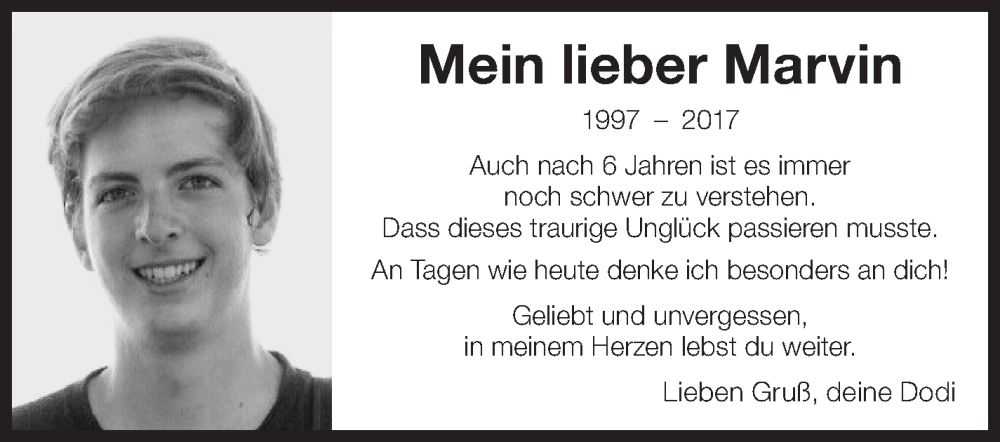  Traueranzeige für Marvin Puchmeier vom 21.02.2023 aus Eßlinger Zeitung/Cannstatter Zeitung