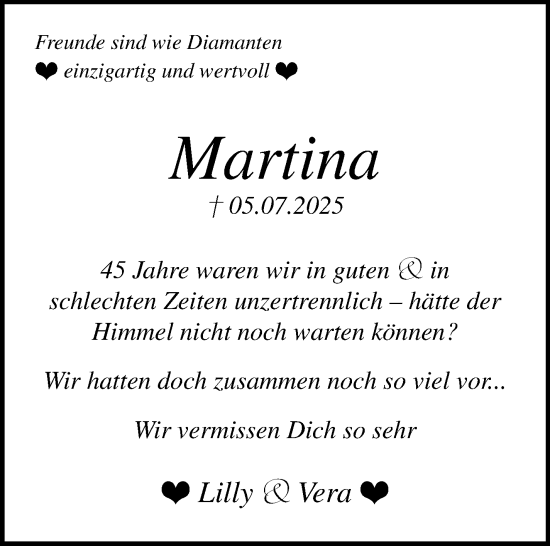 Traueranzeige von Martina  von Eßlinger Zeitung