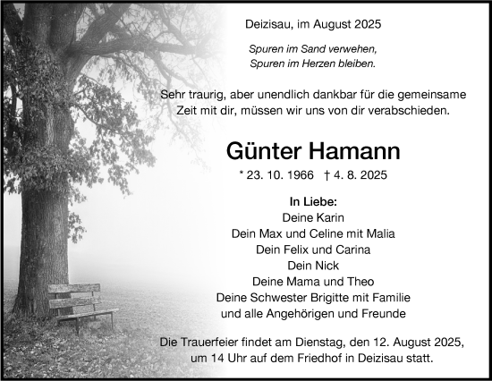 Traueranzeige von Günter Hamann von Eßlinger Zeitung